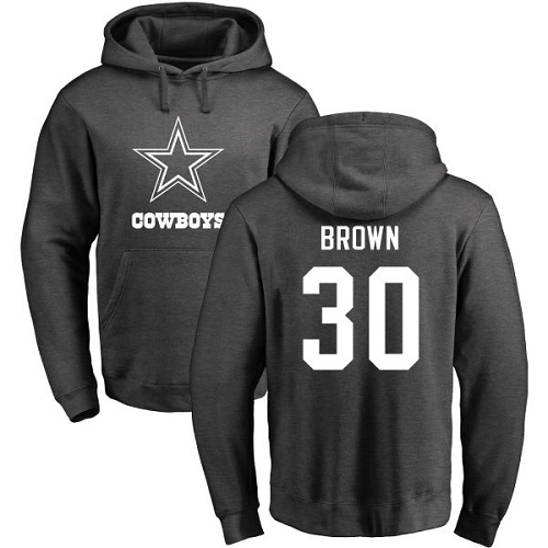 Men Dallas Cowboys Ash Anthony Brown One Color 30 Pullover NFL Hoodie Sweatshirts
